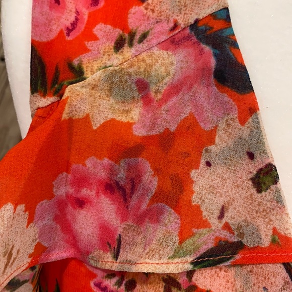 Cabi Floral Blouse - Sz. Medium -Orange -Pre-owned - Picture 6 of 9